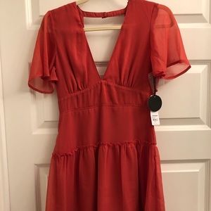 LuLu’s red backless dress